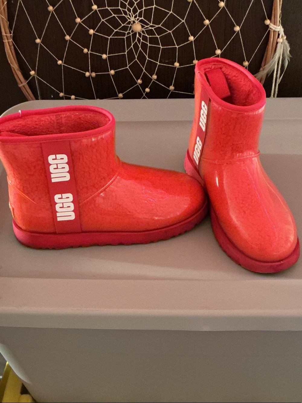 UGG Glossy Hot pink Ankle Booties